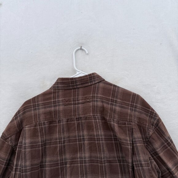 Duluth Shirt Men XL Brown Plaid Free Swingin Flannel Relexed Outdoor Button Down - Picture 8 of 8